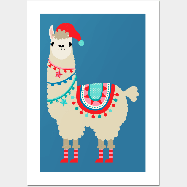 Christmas llama Wall Art by mil_papeles